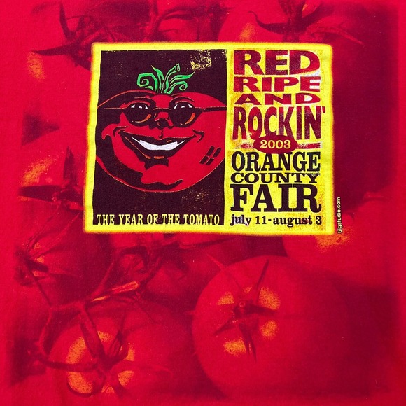 2003 Orange County Fair Shirt L Red Year of The Tomato‎ Red Ripe Rockin Cool Tee - Picture 2 of 10
